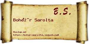 Bohár Sarolta névjegykártya