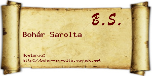 Bohár Sarolta névjegykártya